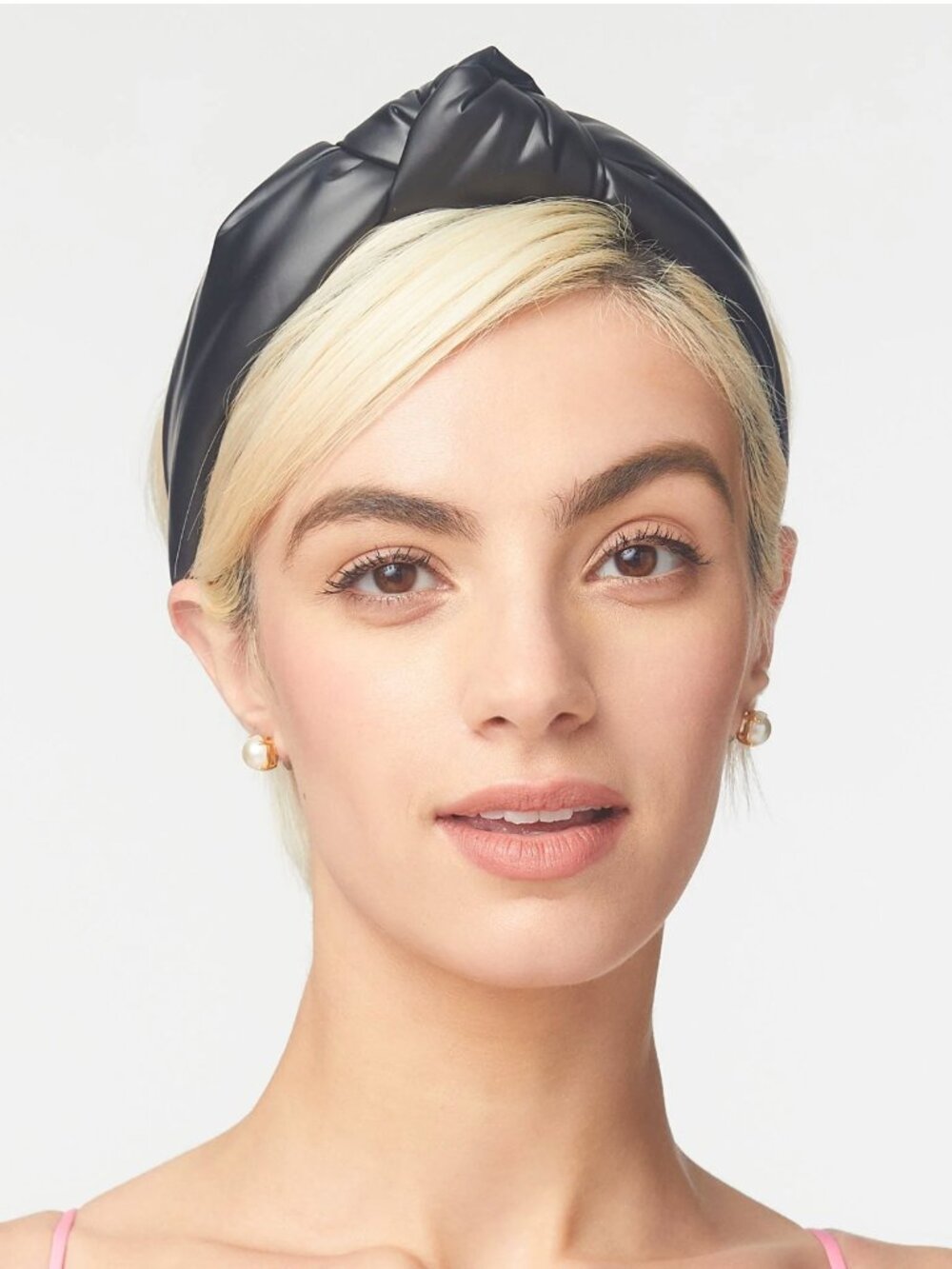 LELE SADOUGHI Knotted Black Faux Leather Headband